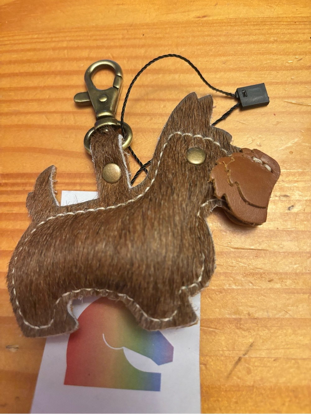 Portland Leather Unicorn Hair on Hide Remy Dog Bag Charm - NEW